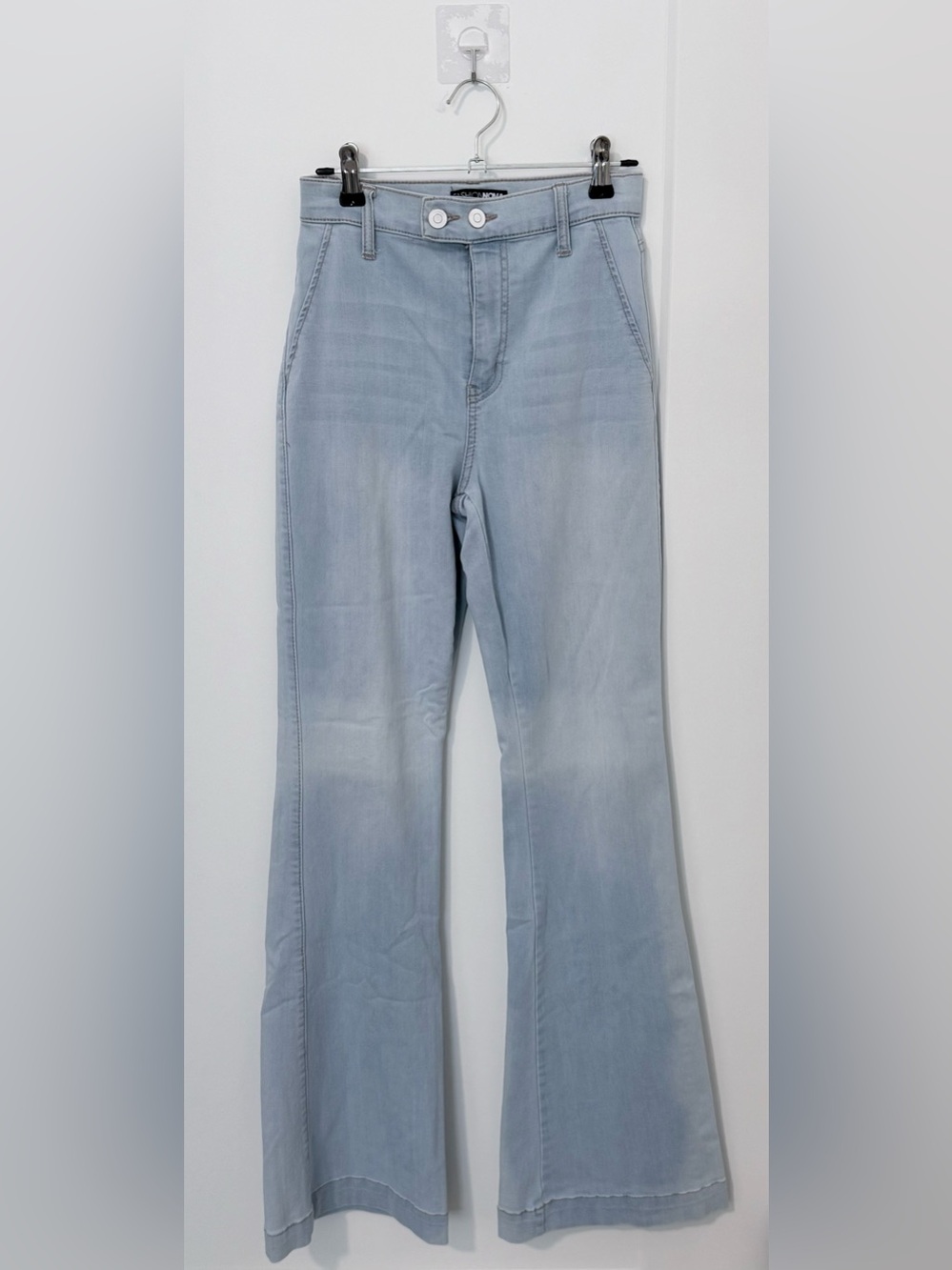 Fashion Nova Light Blue High-Rise Flared Jeans